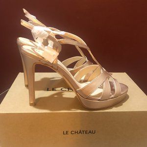 Brand new Le chateau golden  wedding heels .